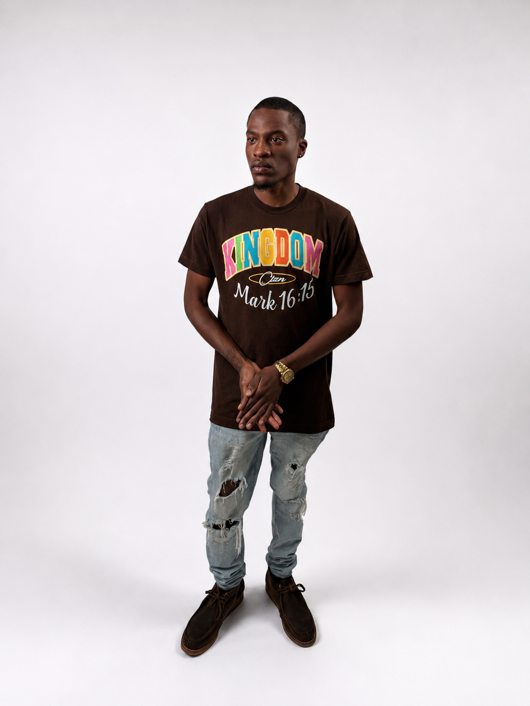 Brown KINGDM Tee
