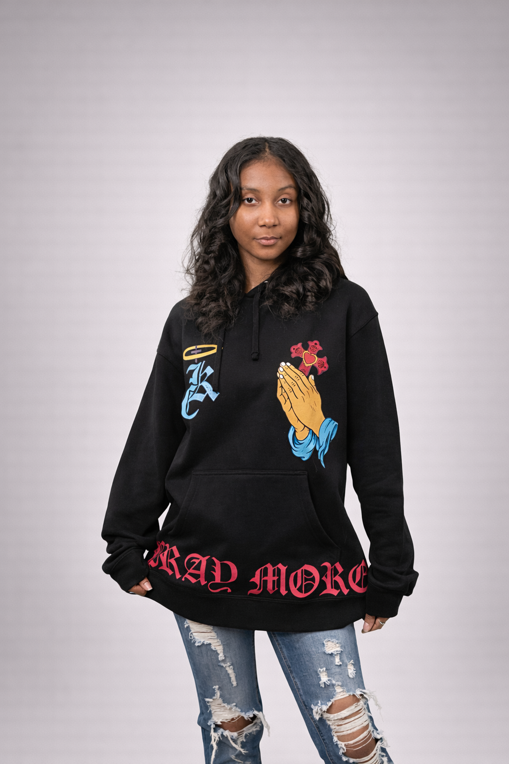 Pray More Black Hoodie