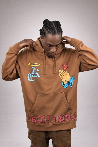 Pray More Sand Brown Hoodie
