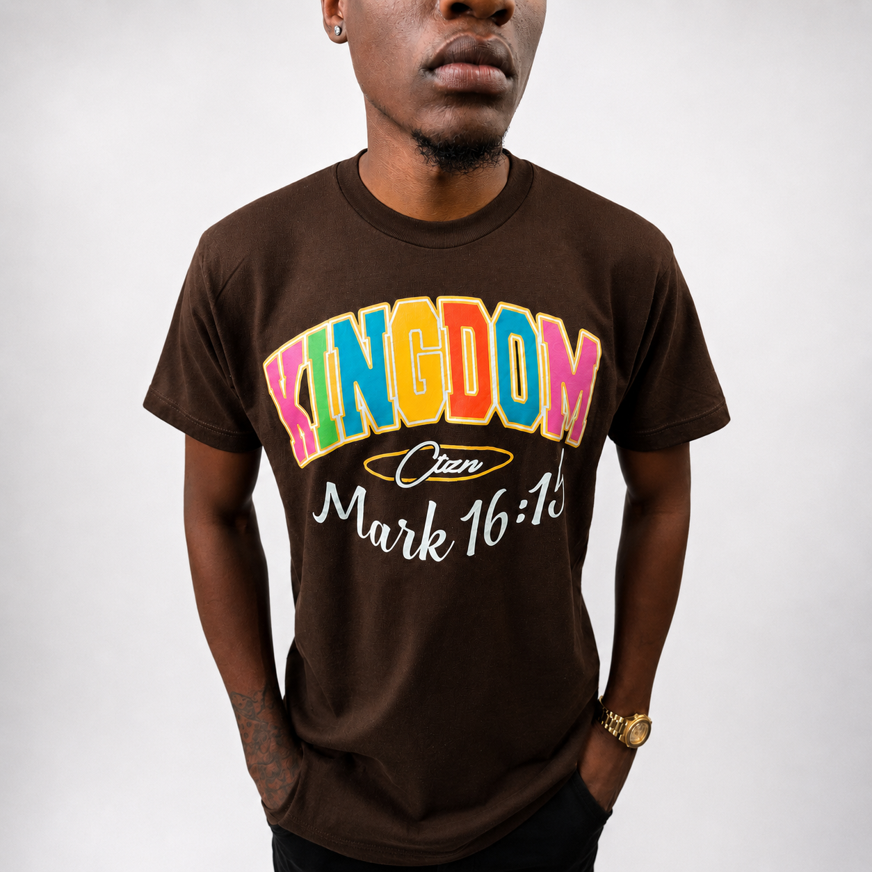 Brown KINGDM Tee