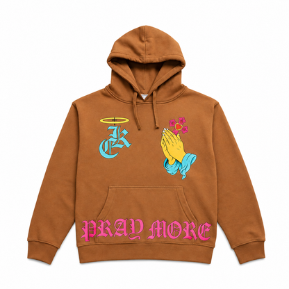Pray More Sand Brown Hoodie
